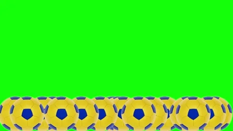 Green White Soccer Ball Horizontal 16:9 Green Screen Stock Footage 340460758