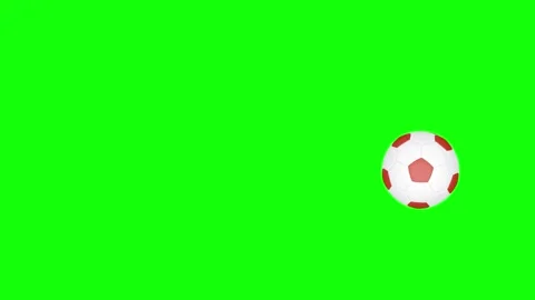 Green White Soccer Ball Horizontal 16:9 Green Screen Stock-Footage 340460767