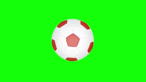 Green White Soccer Ball Horizontal 16:9 Green Screen Stock Footage 340460772