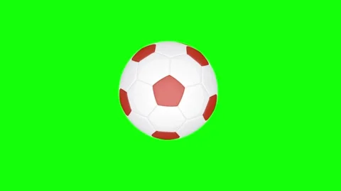 Green White Soccer Ball Horizontal 16:9 Green Screen Vídeos de archivo 340460807