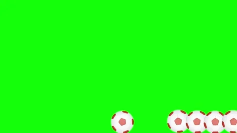 Green White Soccer Ball Horizontal 16:9 Green Screen Stock Footage 340460827