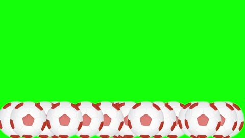 Green White Soccer Ball Horizontal 16:9 Green Screen 스톡 동영상 340460835