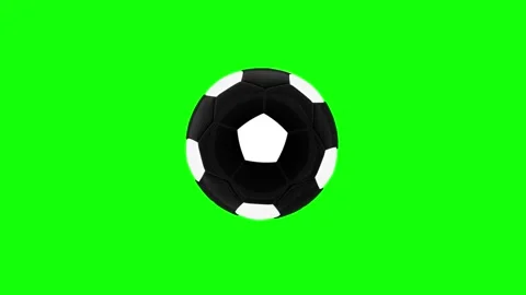 Green White Soccer Ball Horizontal 16:9 Green Screen Stock Footage 340460859