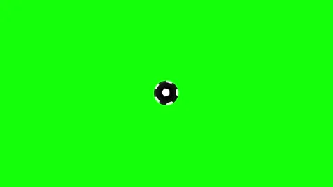 Green White Soccer Ball Horizontal 16:9 Green Screen Stock Footage 340460867