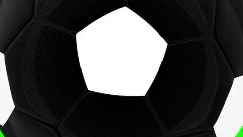 Green White Soccer Ball Horizontal 16:9 Green Screen Stock Footage 340460871