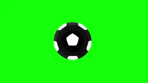 Green White Soccer Ball Horizontal 16:9 Green Screen Stock-Footage 340460873