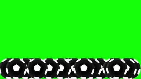 Green White Soccer Ball Horizontal 16:9 Green Screen Stock-Footage 340460918