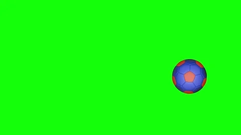 Green White Soccer Ball Horizontal 16:9 Green Screen Stock Footage 340460945