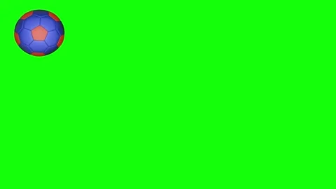 Green White Soccer Ball Horizontal 16:9 Green Screen Stock Footage 340460948