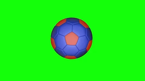 Green White Soccer Ball Horizontal 16:9 Green Screen Video stock 340460970