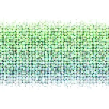 Green white square mosaic vector background Stock Illustration