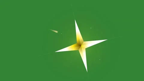 Green White Star Horizontal 16:9 Green Screen 스톡 동영상 340461526