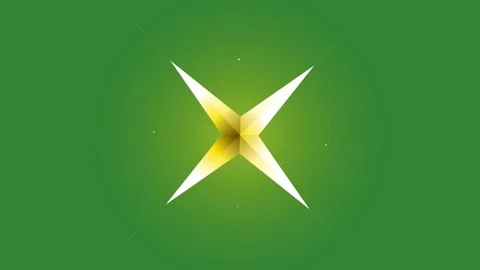 Green White Star Horizontal 16:9 Green Screen Stock Footage 340461527
