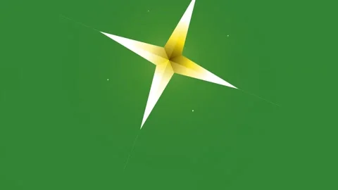 Green White Star Horizontal 16:9 Green Screen Stock Footage 340461532