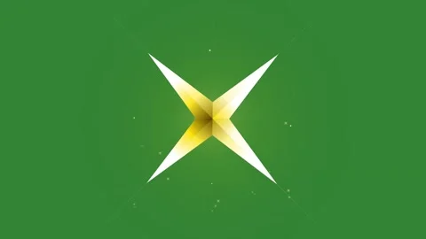 Green White Star Horizontal 16:9 Green Screen Stock Footage 340461536