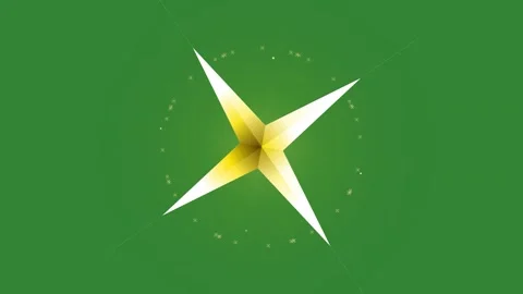 Green White Star Horizontal 16:9 Green Screen Video stock 340462218
