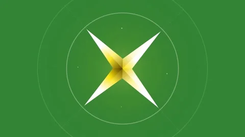 Green White Star Horizontal 16:9 Green Screen Stock-Footage 340462219