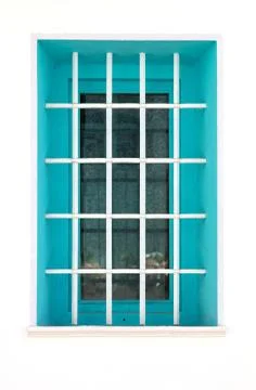 Green window in altea Stock Photos
