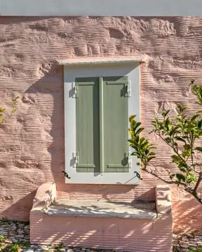 Green Window. Isolated Stock Photos