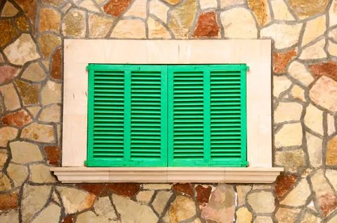 Green Window Stock Photos