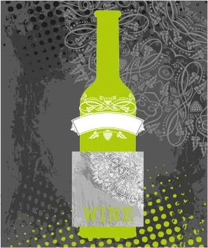 Green wine bottle Stockillustratie