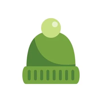 Green winter beanie protecting from cold weather Stock Illustration