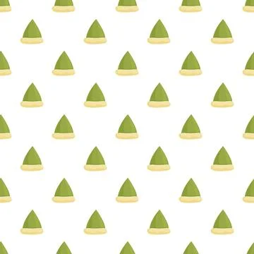 Green winter hat pattern for seasonal design 스톡 일러스트