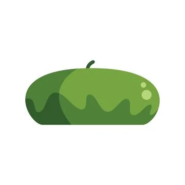 Green winter melon with smooth skin lying horizontally Stock Illustration