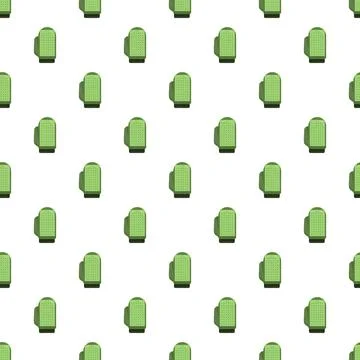 Green winter mitten seamless pattern for textile design Illustrazione stock