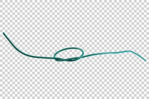 Green wire cable of usb and adapter isolated on white background.Selection fo Stock Photos