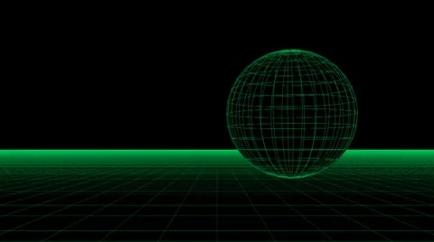 Green Wireframe Sphere Stock Footage 8662826