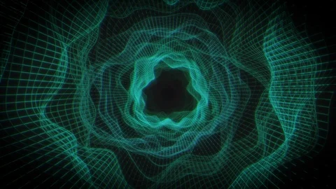 Green wireframe tunnel. Infinite loop. Stock Footage 125464148