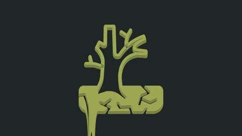 Green Withered tree icon isolated on bla... | Stock Video | Pond5