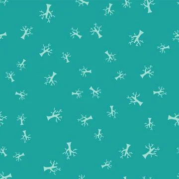 Green Withered tree icon isolated seamless pattern on green background. Bare Stock Illustration