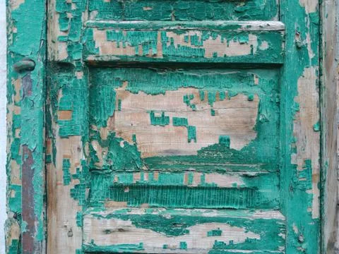 Green wood panel. Stock Photos