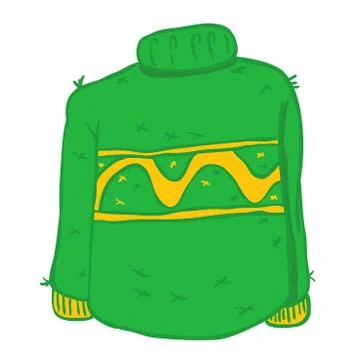 Green wool sweater Stock Illustration