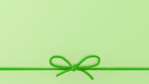Green woolen bow, 3d rendering Stock Illustration