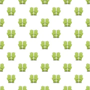Green work gloves seamless pattern background illustration 스톡 일러스트