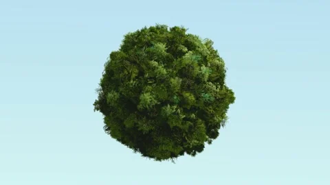 Green world ball covered in trees Video stock 232134990