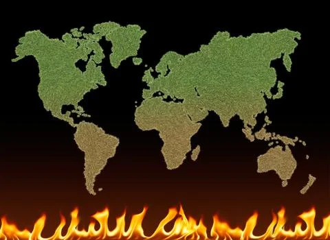 Green world burning Stock Illustration