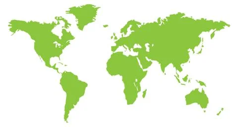 Green world continent map Stock Illustration