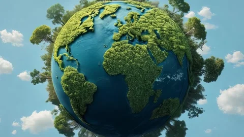 Green World. Earth Day Concept. Green Energy, Renewable and Sustainable Res.. Stock Footage 303667493