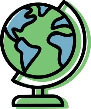 Green world globe map earth icon Stock Illustration