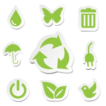 Green World Icons Sets Illustration