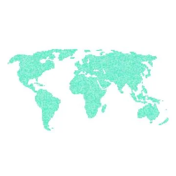 Green world map from different points Stock Illustration