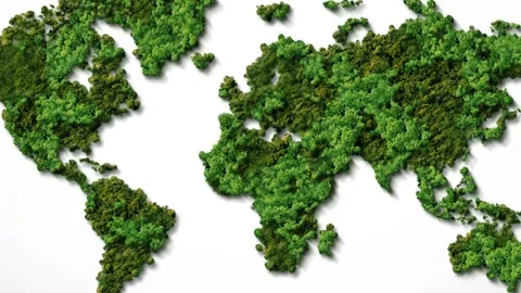 Green World Map- Earth day concept Stock Footage 293479304