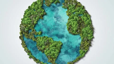 Green World Map- Earth day concept Stock Footage 293479318