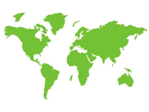 Green World map for environmental goals - isolated on a white background Stock Illustration