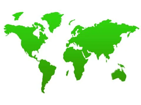 Green World map for environmental goals - isolated on a white background Stock Illustration