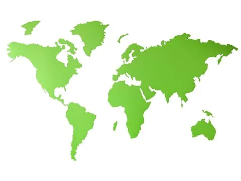 Green World map for environmental goals - isolated on a white background Stock Illustration